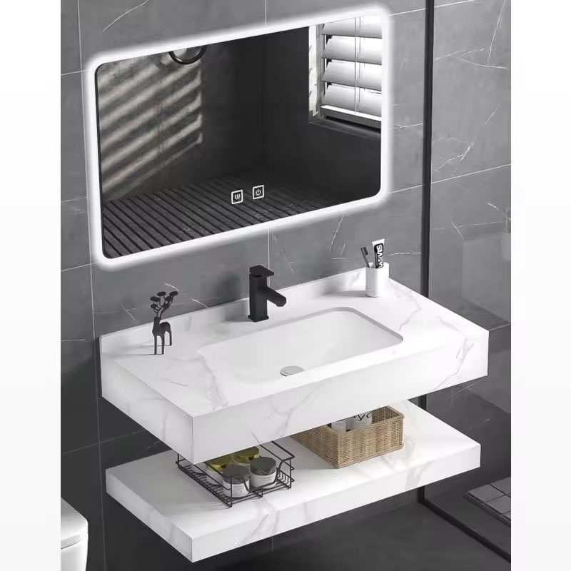 Led ayna banyo lavabo dolabı